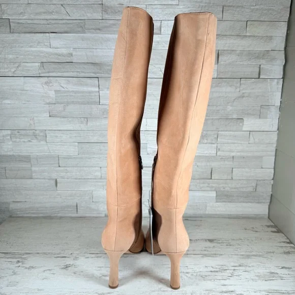 Antonio Melani Stellah Women’s Over the Knee Heeled Nude Suede Boots SZ 7.5M New - Picture 6 of 11
